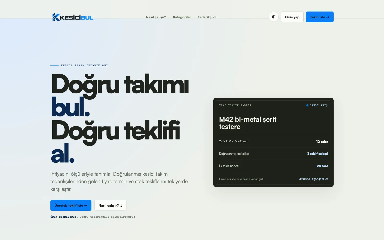 KesiciBul — home page of the live product